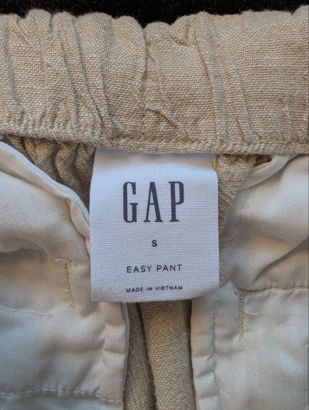 GAP Mid Rise Easy Pants Pull-on Drawstring Linen-Blend Flax Beige Small 2025 - Picture 5 of 7